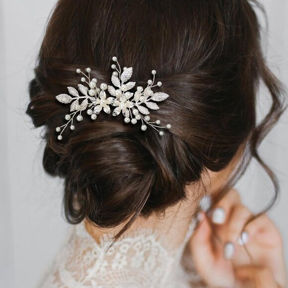 Bridal Pearl Crystal Hair Comb Vintage Wedding Hair Accessory Bridesmaids Girls